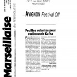 Feuilles volantes - Kafka - La marseillaise - 25 juillet 2002